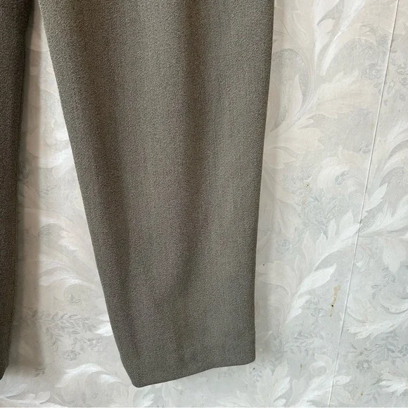 VTG Dana Buchman Brown Wool Pleated High Waist Pants Trousers Tapered Sz 8 - Picture 7 of 8